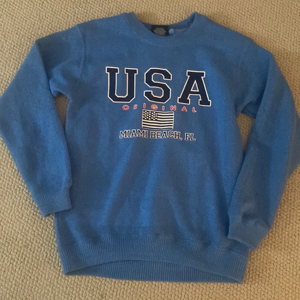 Miami beach USA sandy blue crewneck Size Adult M